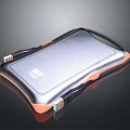 Portable Electronic Device With Silver Surface Orange Edges And Bottom Interfaces 3d model