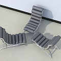 Three Gray Upholstered Lounge Chairs With Metal Frame In Modern Minimalist Interior