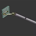 Sturdy Adjustable Mechanical Arm With Rotating Joints And Metal Mounting Plate