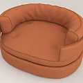 Modern Round Orange Single Sofa With Padded Seat And Comfortable Design 3d model