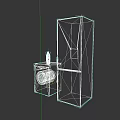 Modern Kitchen Appliances Silver Washing Machine And Refrigerator With Water Dispenser
