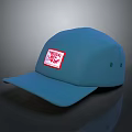 Animal Logo On Red Label Of Blue Cap For Fashion Accessory