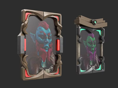 Card Game Entertainment Featuring Mythical Character Designs With Decorative Frames And Vibrant Colors 3d model