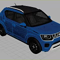 Suzuki Blue Compact SUV Car With Black Roof Black Wheels And Sporty Grille Design