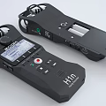 High Quality Black Headphone Speaker Devices With Digital Display And Microphones