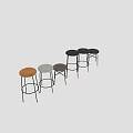 Modern Bar Stools With Metal Frame And Round Seats In Various Colors