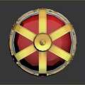 Golden Decorative Crown With Red Top Cross Embellishments Gems And White Base For Household Decor