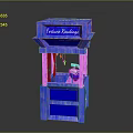 White Game Movie Character in Blue Festival Roadtrip Booth with Decorations
