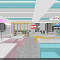 Modern Retail Store Interior With Colorful Counters Display Shelves And Bright Lighting