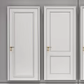 Modern White Hinged Door For Home Interior With Gold Handle And Clean Design 3d model