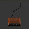 Panasonic Vintage Radio With Digital Display Showing Time And Wooden Case