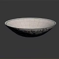 Decorative Tableware Set Featuring White Bowl With Green Rim And Colorful Floral Patterns