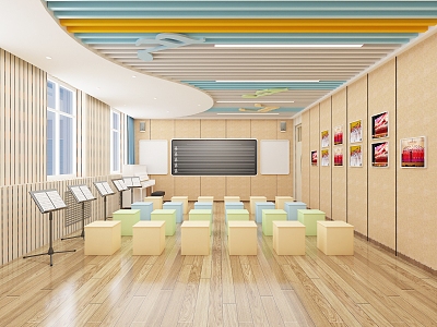 school music classroom 3d model