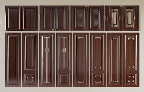 New Chinese Cabinet Door Cabinet Door 3d model