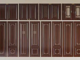 New Chinese Cabinet Door Cabinet Door 3d model