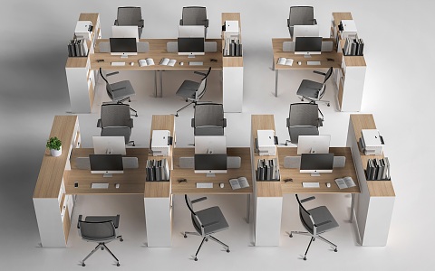 Modern Office Desk and Chair Work Area Office Desk and Chair Workstation Desk and Chair Staff Office Desk and Chair 3d model