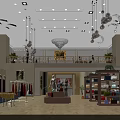 Spacious Hotel Lobby Interior With Elegant Chandeliers Display Areas And Green Plants