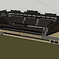 Traditional Chinese Open Air Theater With Tiered Seats And Classic Roofs