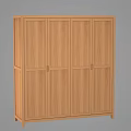 Simple Design Wooden Wardrobe With Four Doors And Light Wood Finish