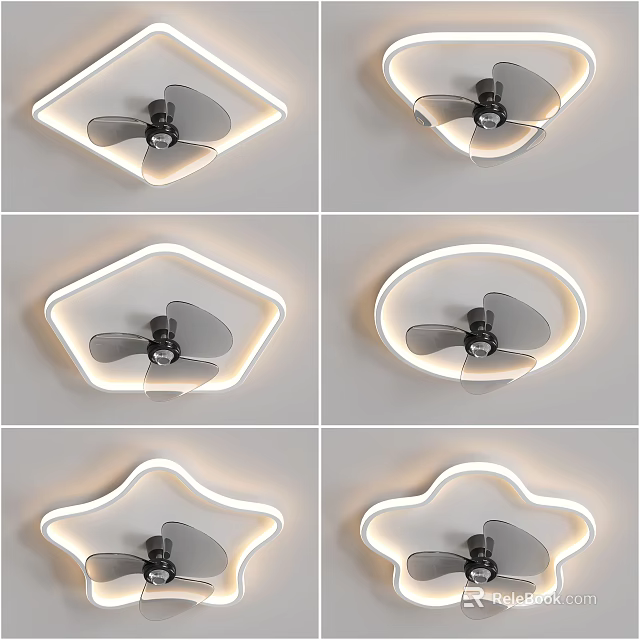 Modern Style Air Conditioner Fan with Surrounding LED Light and Multiple Shapes 3d model 