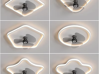 Modern Style Air Conditioner Fan with Surrounding LED Light and Multiple Shapes 3d model