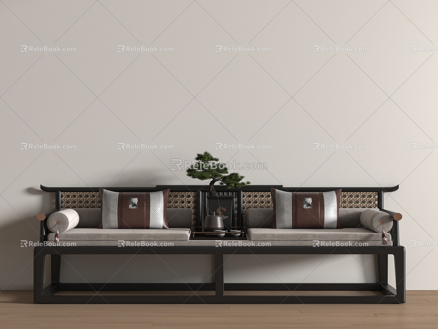 New Chinese-style Lohan Bed 3d model