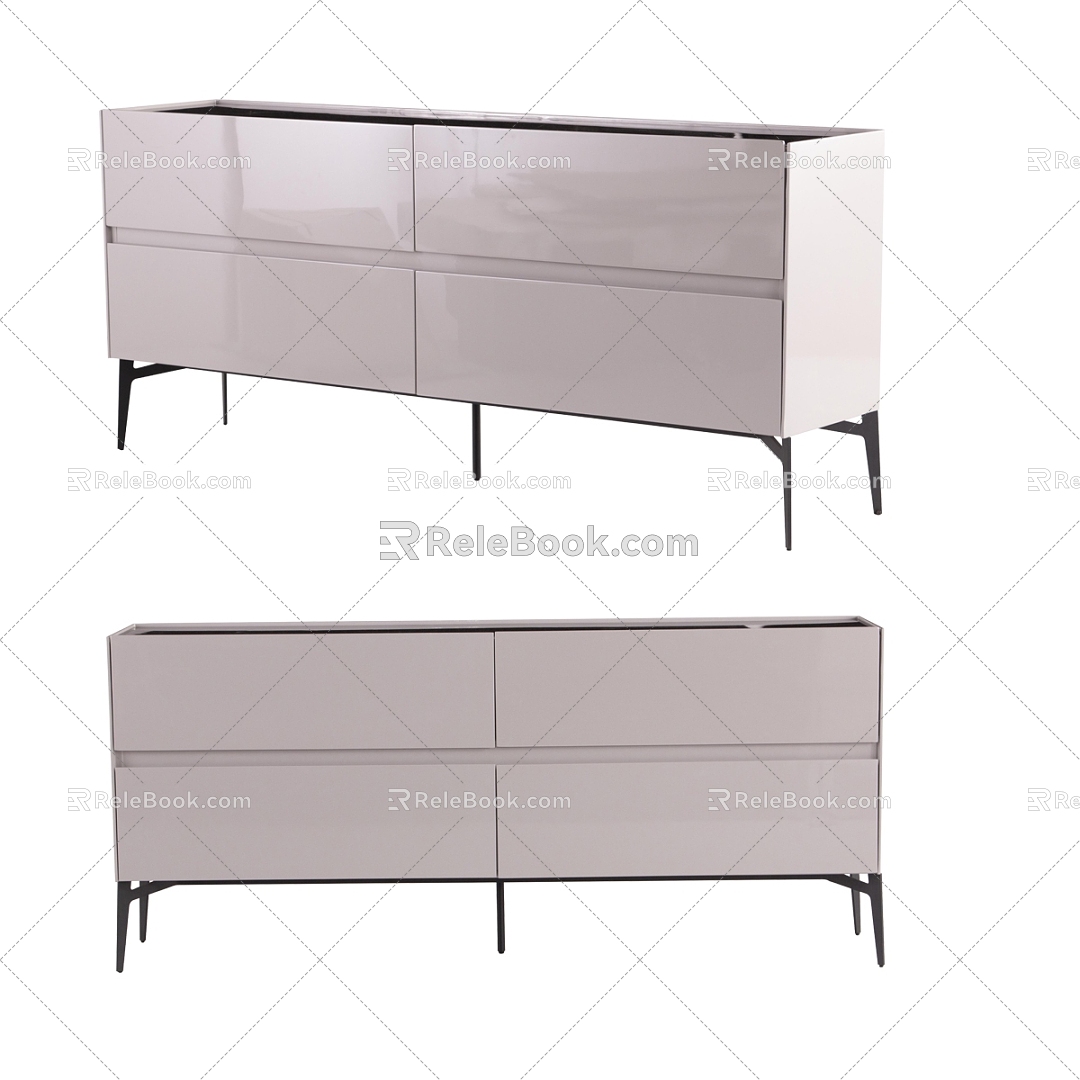 Silver titanium gray sideboard model