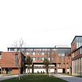Modern Simple School Middle School Education Building Campus Teaching Building Playground 3d model