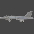 Modern Silver Fighter Jet With Aerodynamic Design Cockpit And Landing Gear