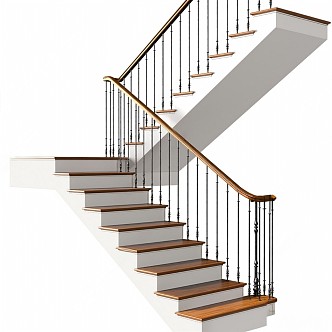 French Middle Style Stairs 3d model