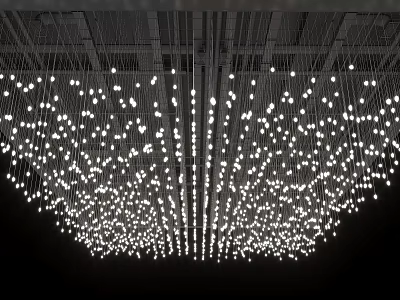 Modern Ceiling Design With Crystal Lights Decoration 3d model