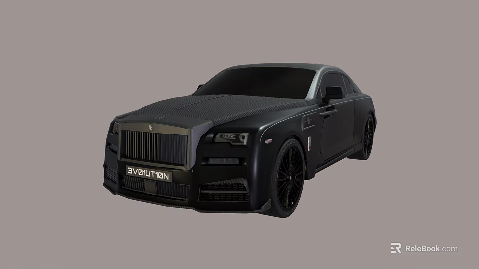 Svelution Black Luxury Car With Sporty Exterior Design And Black Alloy Wheels 3d model 