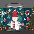 Christmas window Christmas snowman Christmas tree Christmas holiday decoration decoration gift box 3d model