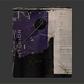 Old Rusted Paint Can With Torn Purple White Label And Rusty Top
