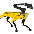 Smart Machine Yellow Robot Dog With Mechanical Arm SHINER Wheels And Mechanical Legs