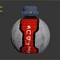 White And Red Acid Bottle Featuring Silver Cap And Label Design