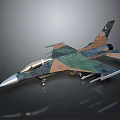Aerospace Fighter Jet Model With Camouflage Paint XM Marking On Smooth Surface