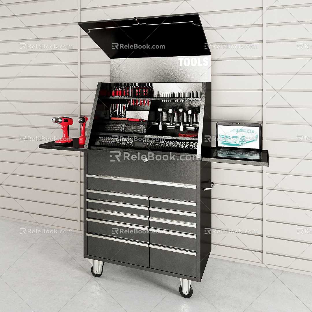 Modern tools hardware storage cabinet 3d model