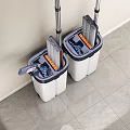 Household Washing Mop Buckets With Double Compartments And Foot Pedal Design