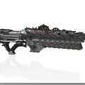 Intricately Carved Ornate Gun With Metallic Texture And Elaborate Decorative Patterns