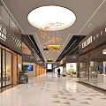 Modern Shopping Mall Stores with Spacious Corridors Bright Lighting and Stylish Storefronts