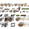 Chinese Farm Tools Rural Objects 3d model