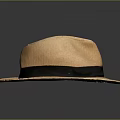 Light Brown Woven Straw Hat with Black Band Classic Summer Fashion Accessory