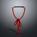 Red Rope With Metal Loop And Decorative Knot For Hanging Purposes