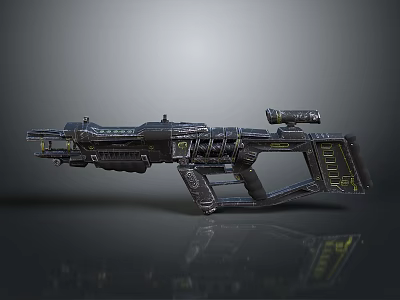 Sci Fi Futuristic Weapon Gun Featuring Detailed Metallic Design And Scope 3d model