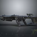 Sci Fi Futuristic Weapon Gun Featuring Detailed Metallic Design And Scope 3d model