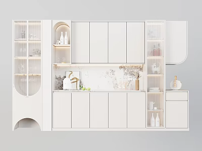 French Sideboard Cabinet Tea Cabinet Wine Cabinet Display Cabinet Hallway Locker Decorative Cabinet Decorative Ornaments 3d model