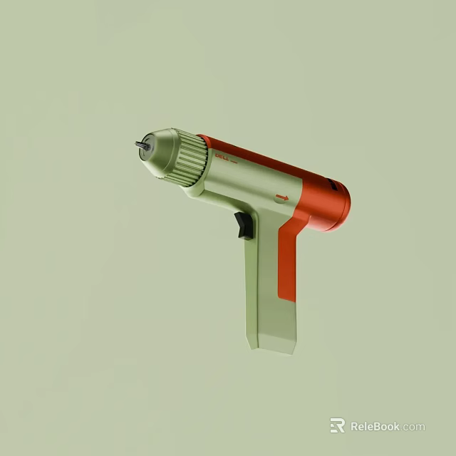Hot Glue Gun Hardware Tool With Green Red Design Ergonomic Handle For DIY Projects 3d model 