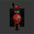 Red Toy Style Tank with Tracks Cannon Yellow Patterns and Top Details