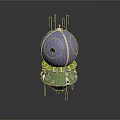 Modern Spherical Spacecraft With Antennas And Green Modules For Space Exploration